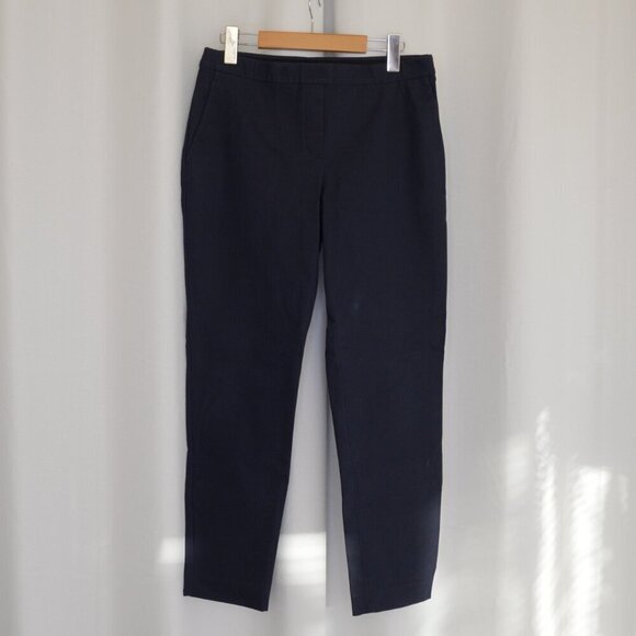 Theory Thaniel Approach Navy Blue Slim Pull-On Pant in Stretch Cotton Sz 8 - Picture 2 of 7